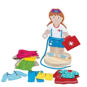 Produkt Bigjigs Toys Dřevěné provlékání oblékací holčička