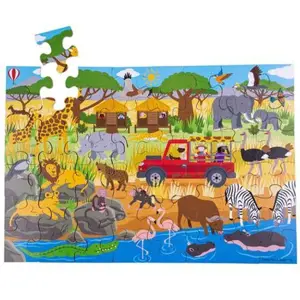 Bigjigs Toys Podlahové puzzle Africké dobrodružné 48dílků