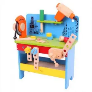 Bigjigs Toys Pracovní ponk modrý