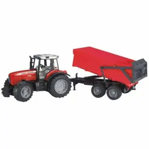 Bruder 2045 Traktor MASSEY FERGUSON se sklopným vozem