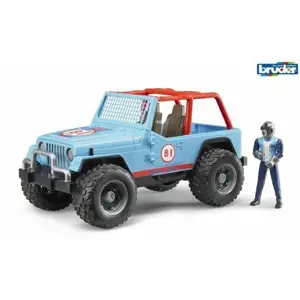 Produkt Bruder 2541 Závodní Jeep Cross modrý se závodníkem