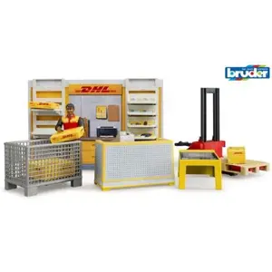 Bruder 62251 BWORLD Pobočka přepravce DHL s figurkou