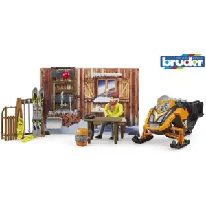 Bruder 63102 BWORLD Horská chata s figurkou a skútrem