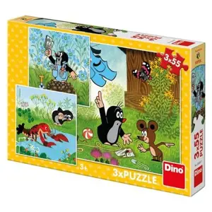 Produkt DINO Puzzle 3 x 55 dílků KRTEČEK A KALHOTKY