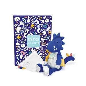 Produkt Doudou Dárková sada - Plyšový dinosaurus s dečkou 25 cm modrý