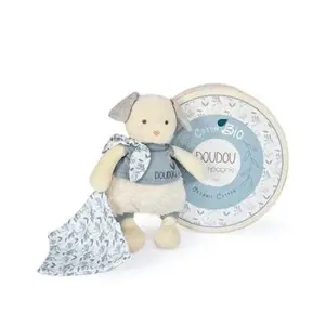 Produkt Doudou Dárková sada - Plyšový pejsek s dečkou z  BIO bavlny 22 cm