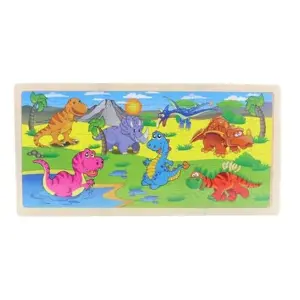 Dřevěné puzzle dino 96 dílků