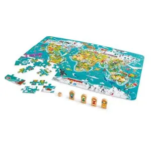 Hape Dětské puzzle - Mapa světa 2 v 1