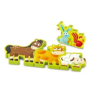 Hape Puzzle - Zvířátka a číslice, 10 dílků