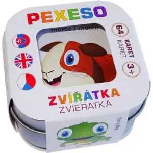 Produkt Hmaťák Pexeso Zvířátka 64 karet v plechové krabičce