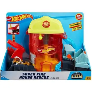 Hot Wheels  CITY DELUXE SET varianta 1 SUPER FIRE HOUSE RESCUE