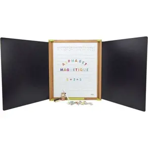 Produkt Jeujura Dřevěná trojkřídlá multifunkční tabule 153x66 cm s příslušenstvím