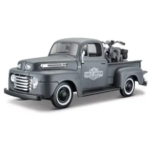 Produkt Maisto - Harley-Davidson Custom, 1948 Ford F-1 Pickup + 1:24 1942 WLA Flathead, 1:24