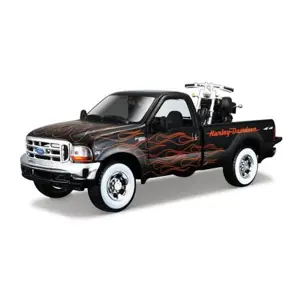 Maisto - Harley-Davidson Custom, 1999 Ford F-350 Super Duty Pickup  , 1:24