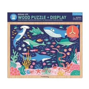 Produkt Mudpuppy Dřevěné puzzle Život v oceánu + displej 100 dílků