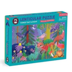 Produkt Mudpuppy Puzzle s lentikulárním efektem Les ve dne, v noci 75 dílků