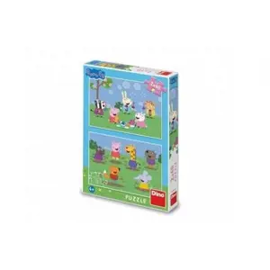 Puzzle 2v1 Prasátko Peppa/Peppa pig a kamarádi 2x48 dílků v krabici