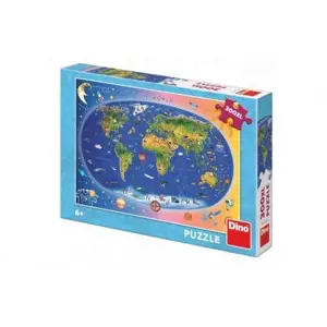 Puzzle Dětská mapa světa ilustrovaná 300XL dílků 47x33cm