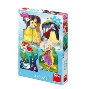 Produkt Puzzle Disney princezny 4x54 dílků 13x19cm v krabici 19x27x4cm