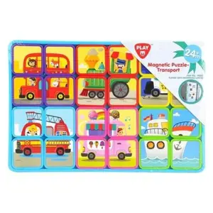 Puzzle magnetické deskové doprava plast 30x20x1cm 24m+