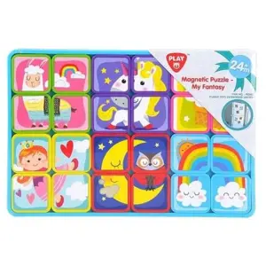 Puzzle magnetické deskové fantazie plast 30x20x1cm 24m+