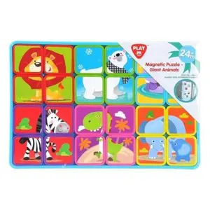 Puzzle magnetické deskové zvířata plast 30x20x1cm 24m+