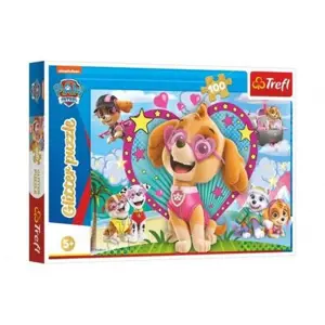 Puzzle Paw Patrol/Tlapková patrola třpytivé 100 dílků 48x34cm v krabici 33x23x4cm