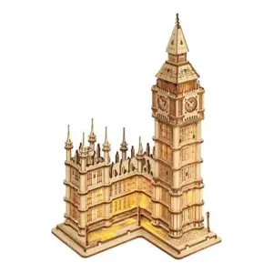 Produkt RoboTime dřevěné 3D puzzle hodinová věž Big Ben svítící