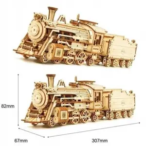 RoboTime dřevěné 3D puzzle Parní lokomotiva