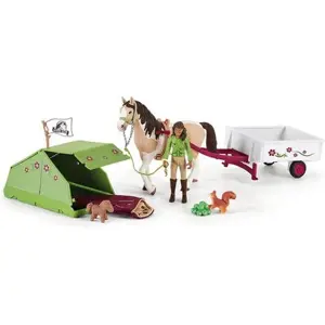 Produkt Schleich 42533 Sarah s koníkem a zvířátky kempují