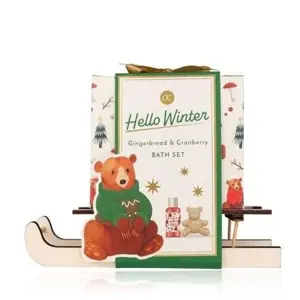 Produkt SET koupelový HELLO WINTER na dřevěných saních