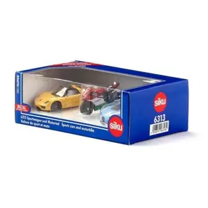 Produkt SIKU Super 6313 - Set 2 sportovních aut a motorka