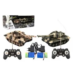 Produkt Tank RC 2ks 25cm tanková bitva+dob. pack 27MHZ a 40MHz maskáč se zvukem se světlem