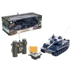 Tank RC plast 33cm TIGER I 40MHz na baterie+dobíjecí pack se zvukem a světlem