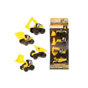 Produkt Teddies Auto stavební 4ks plast 10cm v krabici 12,5x34x6cm