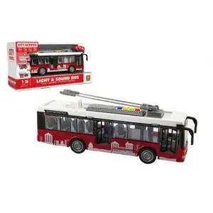 Produkt Teddies Autobus/trolejbus plast 28cm na setrvačník na bat. se světlem se zvukem