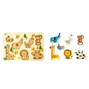 Produkt Teddies vkládačka/puzzle deskové obrysové zoo dřevo 30x21cm ve fólii