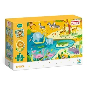 Produkt TM Toys DODO Puzzle s tříděním obrázků Afrika 18 dílků