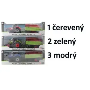 Traktor se dřevem varianta 3 modrý