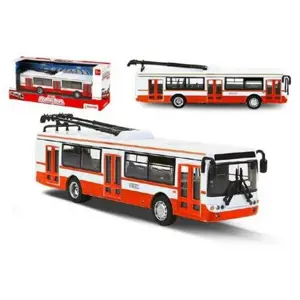 Produkt Trolejbus český kovový červený 16cm na zpětný chod