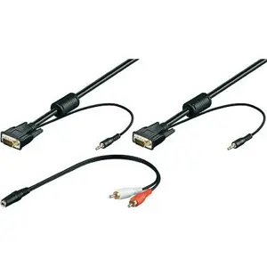 Produkt VGA kabel k monitoru, 3,5 mm jack konektor, Stereo-Audio kabel, černý, 2 m